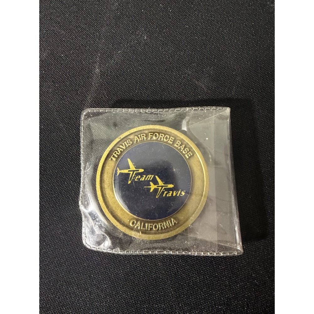 Travis Air Force Base Challenge Coin OS Gold‎ Excellent Team Travis FMA 1979 CA